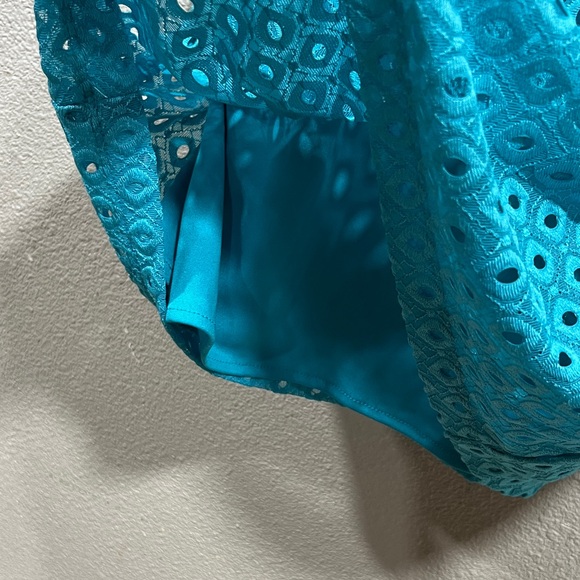 Rabbit Rabbit Rabbit Designs Turquoise Eyelet Sheath Dress - Picture 3 of 7